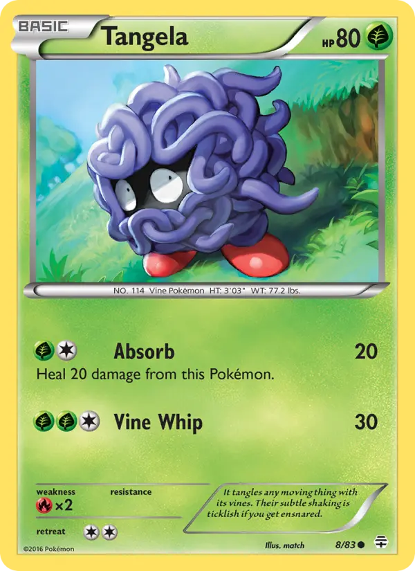 Tangela Common Pokemon card #8 from Generations
