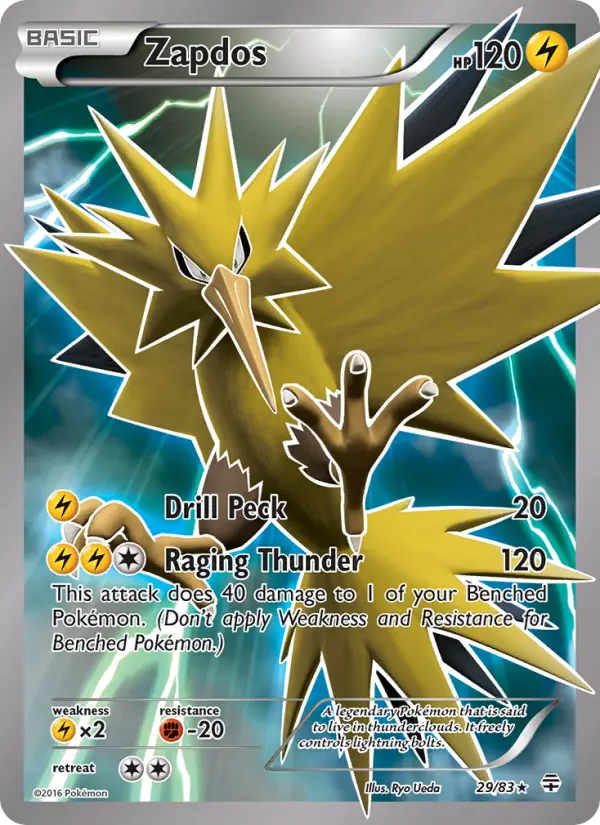 Zapdos Ultra Rare Pokemon card #29 from Generations