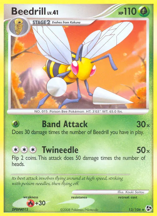 Beedrill Rare Pokemon card #13 from Great Encounters