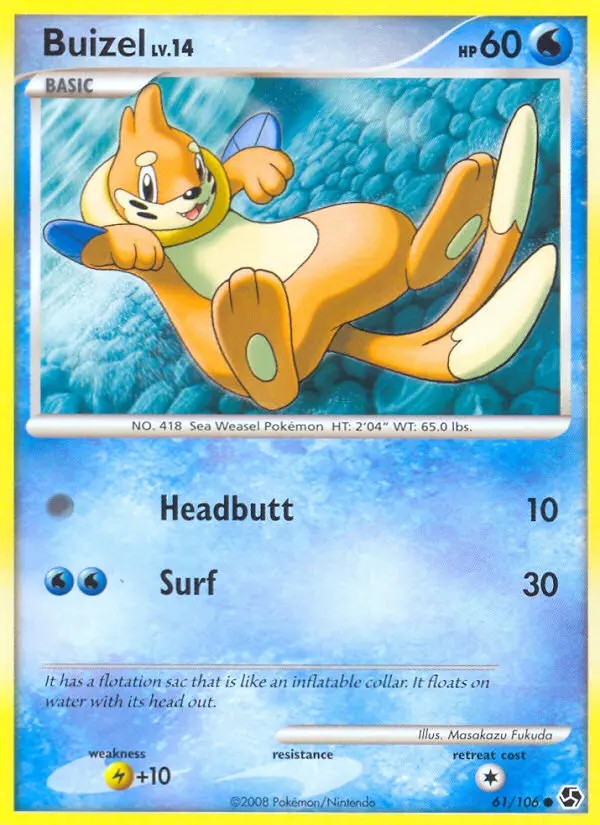 Buizel Common Pokemon card #61 from Great Encounters