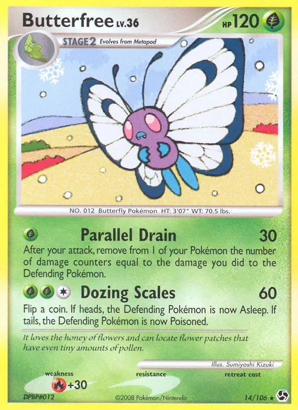 Butterfree Rare Pokemon card #14 from Great Encounters
