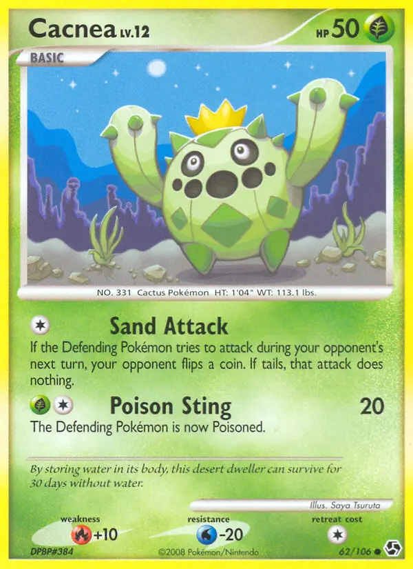 Cacnea Common Pokemon card #62 from Great Encounters