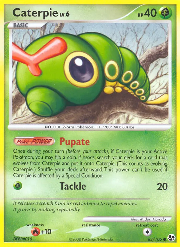 Caterpie Common Pokemon card #63 from Great Encounters
