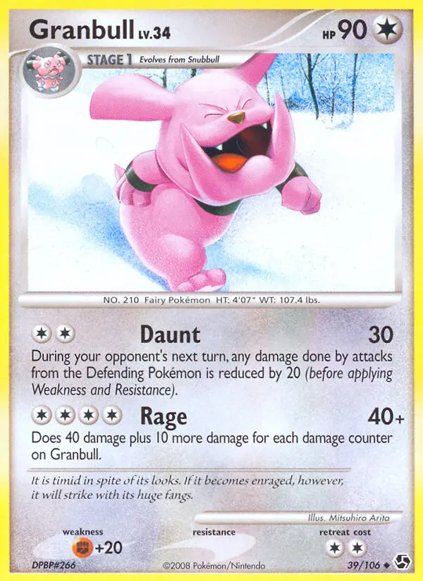 Granbull Uncommon Pokemon card #39 from Great Encounters