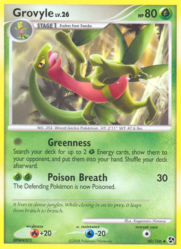 Grovyle Uncommon Pokemon card #40 from Great Encounters