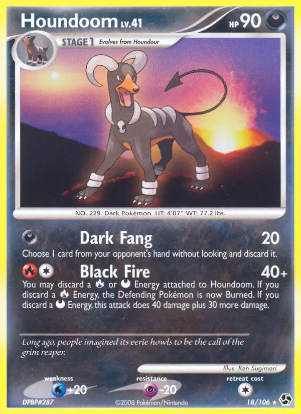 Houndoom Rare Pokemon card #18 from Great Encounters