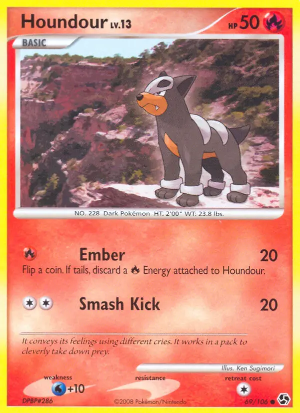 Houndour Common Pokemon card #69 from Great Encounters