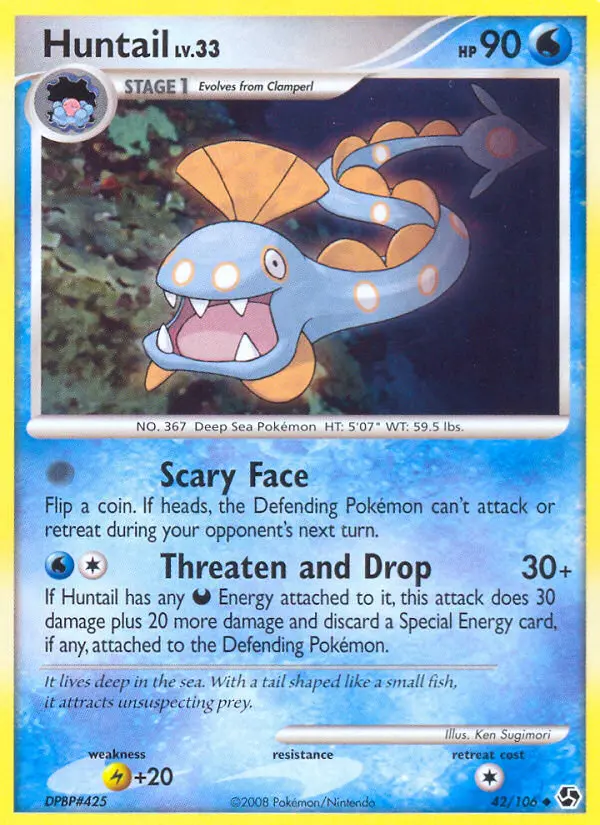 Huntail Uncommon Pokemon card #42 from Great Encounters