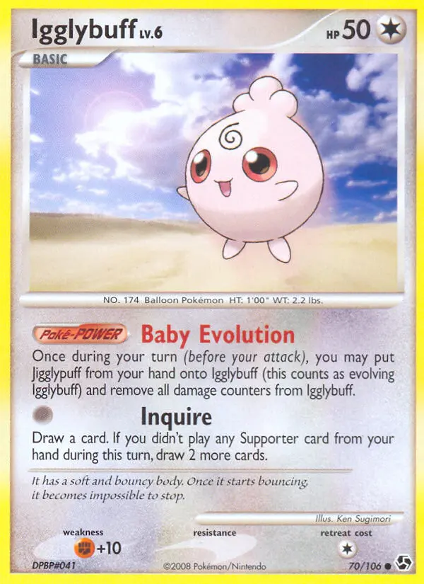 Igglybuff Common Pokemon card #70 from Great Encounters