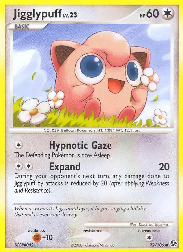 Jigglypuff Common Pokemon card #72 from Great Encounters