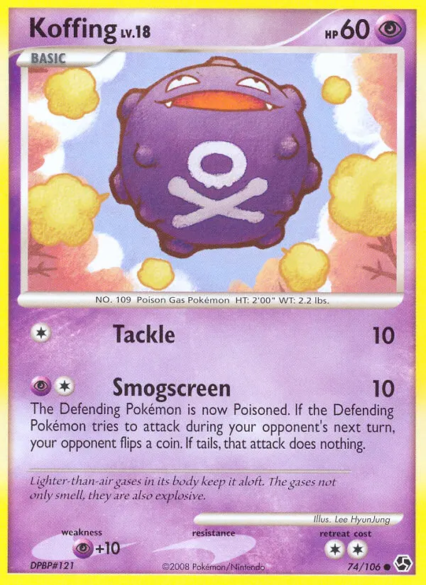 Koffing Common Pokemon card #74 from Great Encounters