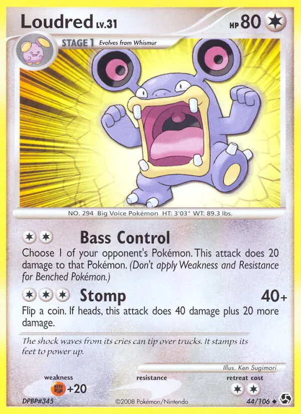 Loudred Uncommon Pokemon card #44 from Great Encounters