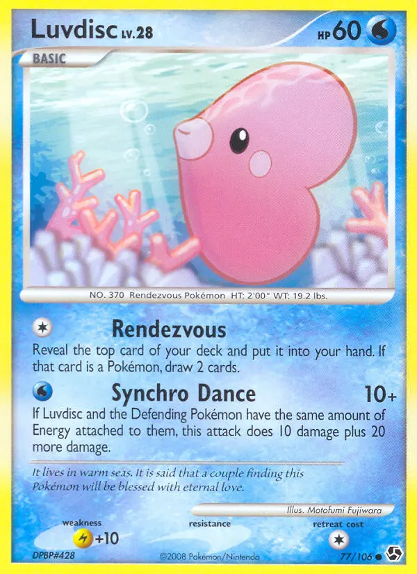 Luvdisc Common Pokemon card #77 from Great Encounters