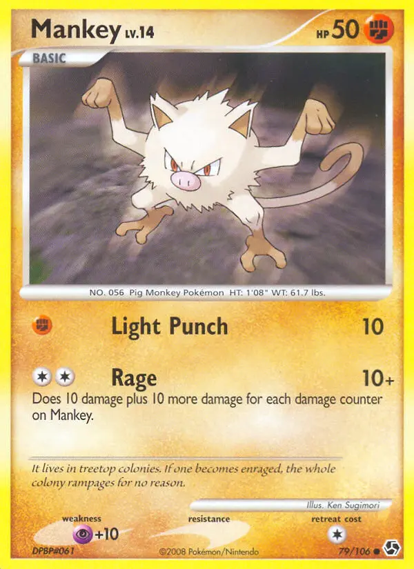 Mankey Common Pokemon card #79 from Great Encounters