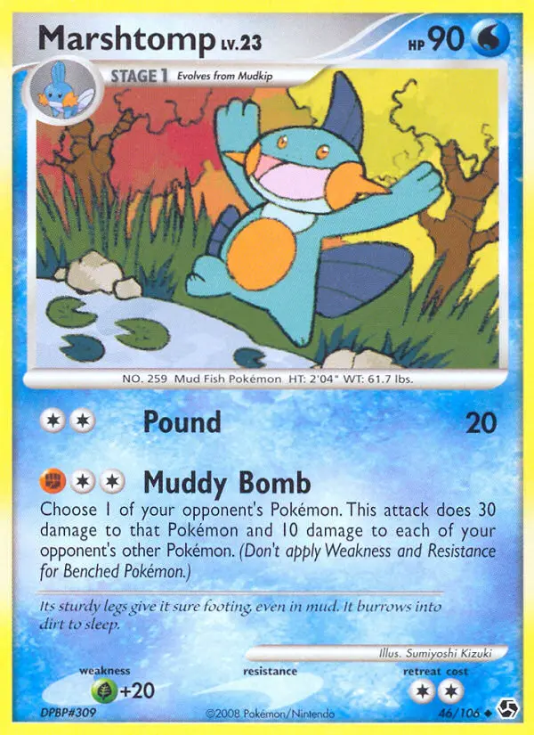 Marshtomp Uncommon Pokemon card #46 from Great Encounters