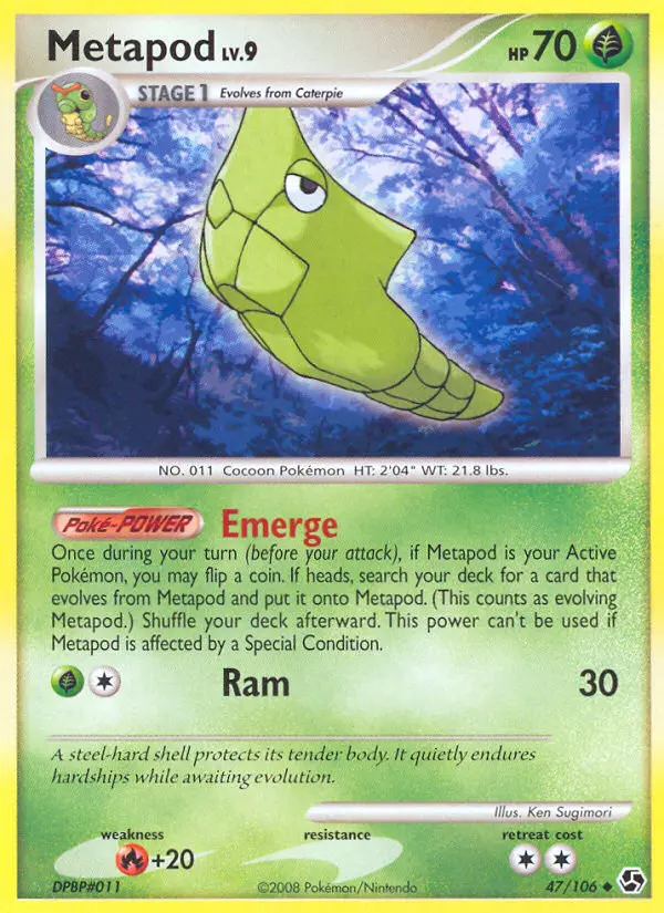 Metapod Uncommon Pokemon card #47 from Great Encounters