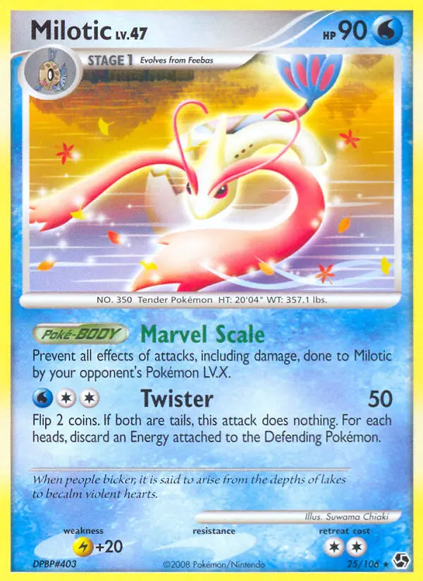 Milotic Rare Pokemon card #25 from Great Encounters