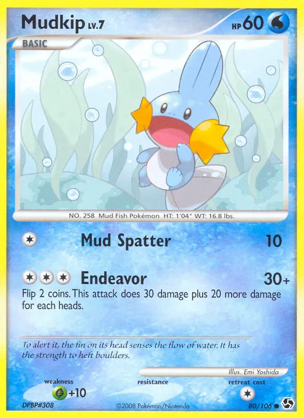 Mudkip Common Pokemon card #80 from Great Encounters