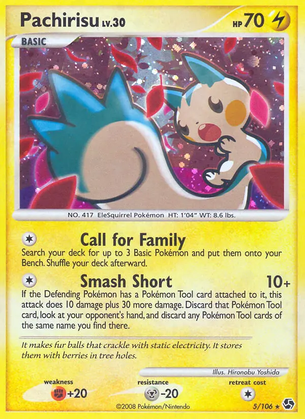 Pachirisu Rare Holo Pokemon card #5 from Great Encounters