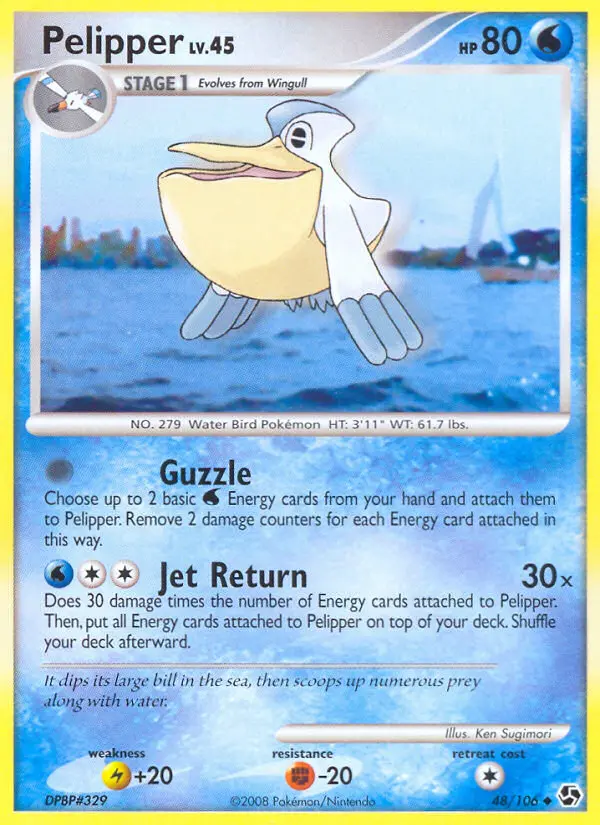 Pelipper Uncommon Pokemon card #48 from Great Encounters
