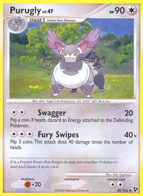 Purugly Uncommon Pokemon card #50 from Great Encounters
