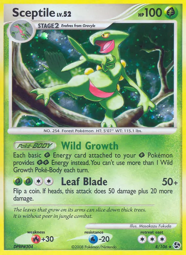 Sceptile Rare Holo Pokemon card #8 from Great Encounters