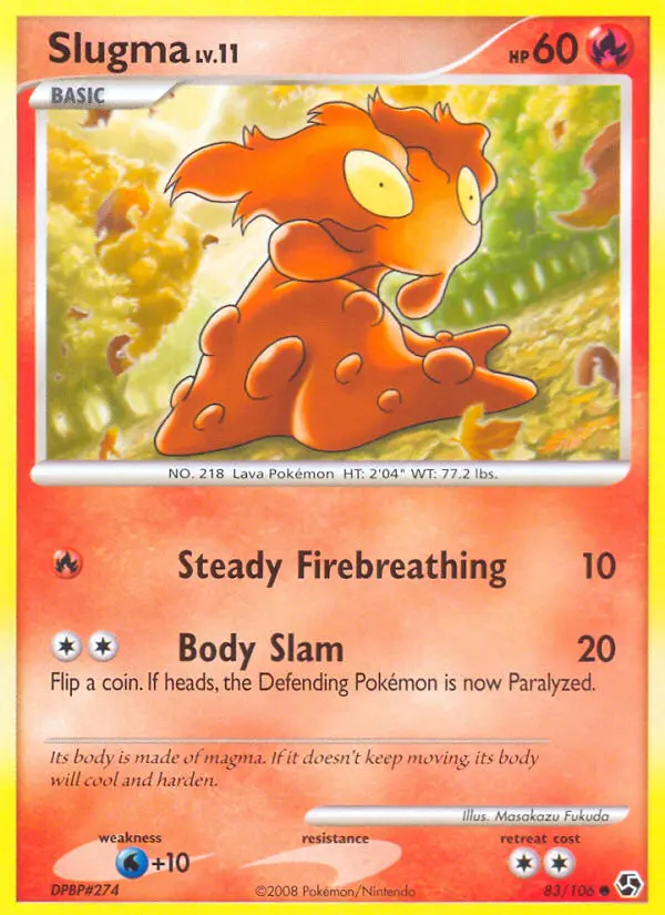 Slugma Common Pokemon card #83 from Great Encounters