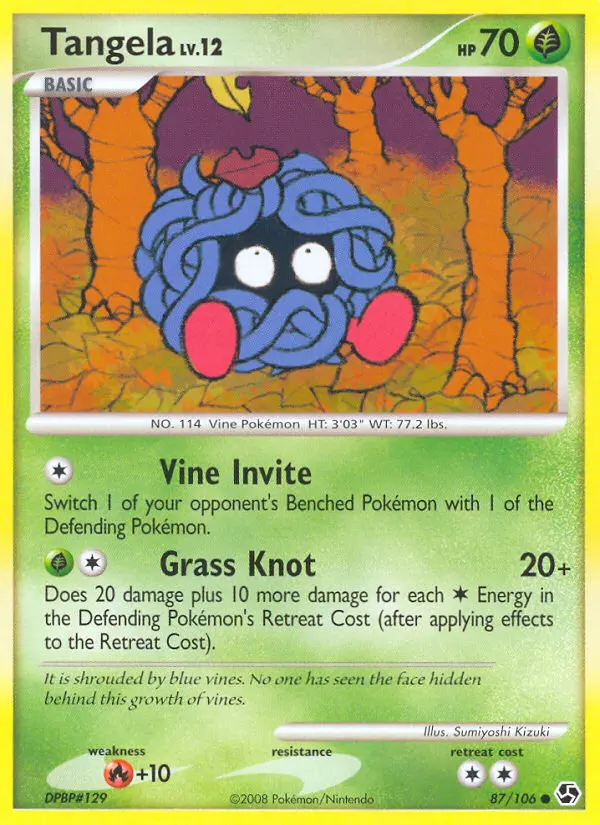 Tangela Common Pokemon card #87 from Great Encounters
