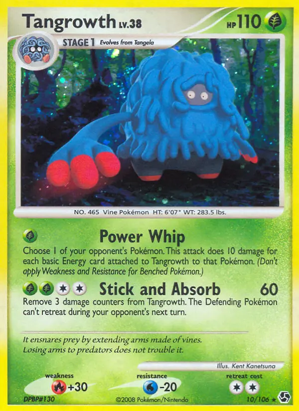 Tangrowth Rare Holo Pokemon card #10 from Great Encounters