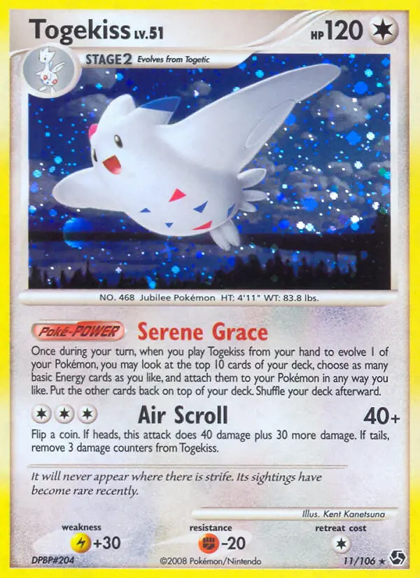 Togekiss Rare Holo Pokemon card #11 from Great Encounters