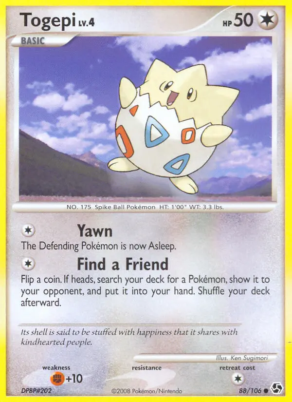 Togepi Common Pokemon card #88 from Great Encounters