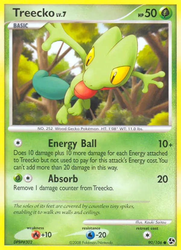 Treecko Common Pokemon card #90 from Great Encounters