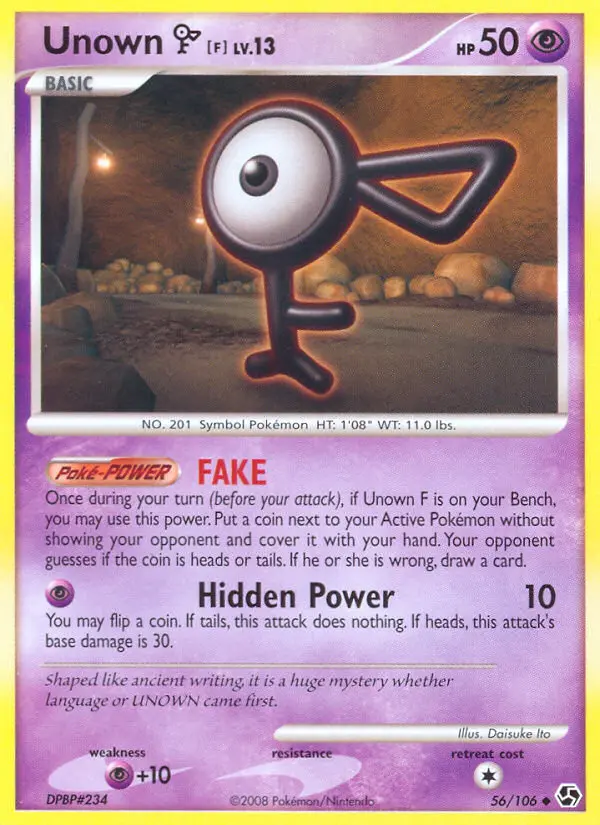 Unown F Uncommon Pokemon card #56 from Great Encounters