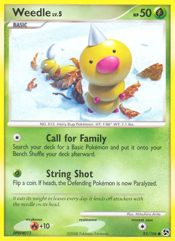 Weedle Common Pokemon card #93 from Great Encounters
