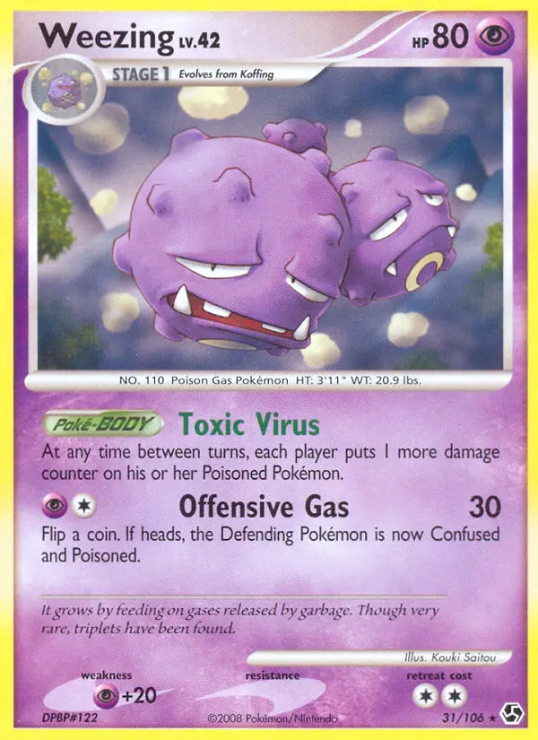 Weezing Rare Pokemon card #31 from Great Encounters