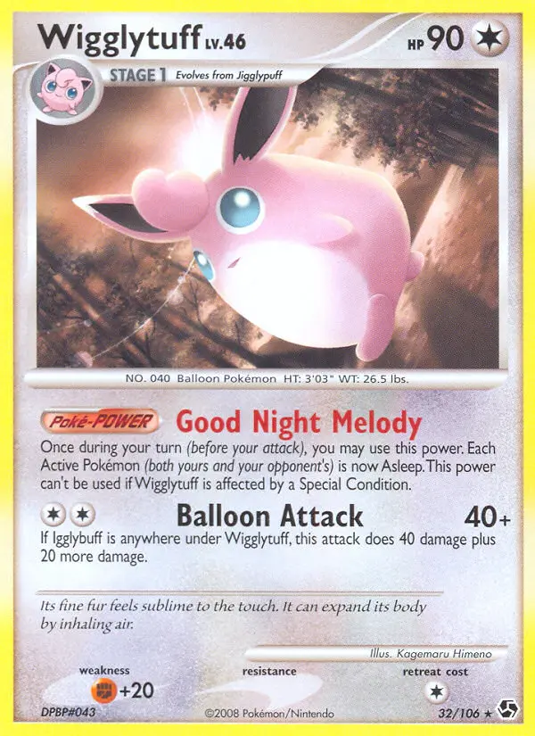 Wigglytuff Rare Pokemon card #32 from Great Encounters