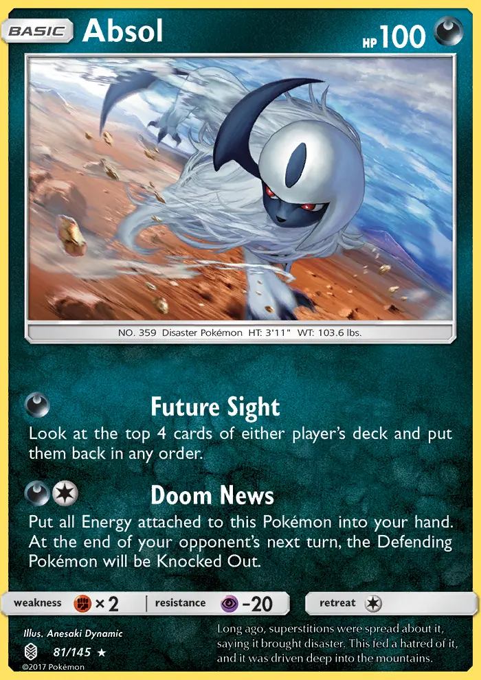 Absol Rare Pokemon card #81 from Guardians Rising