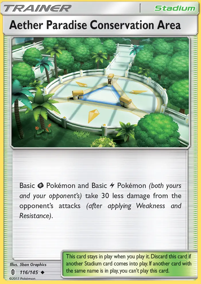 Aether Paradise Conservation Area Uncommon Pokemon card #116 from Guardians Rising