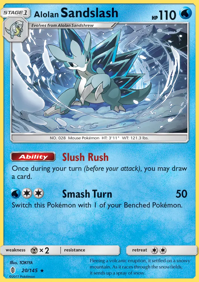 Alolan Sandslash Rare Pokemon card #20 from Guardians Rising