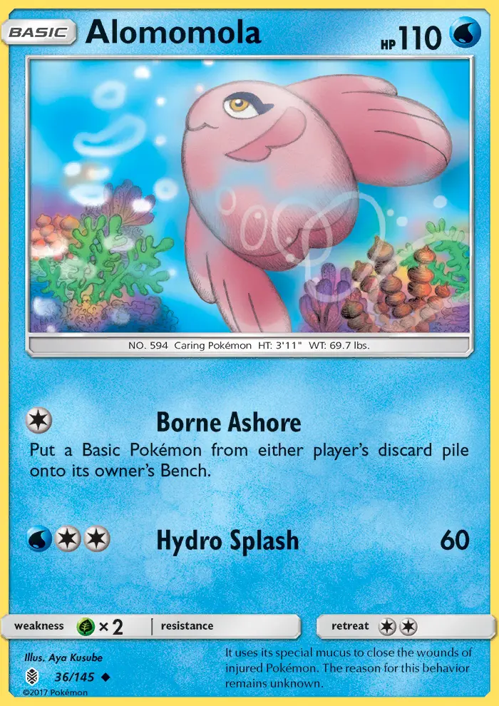 Alomomola Uncommon Pokemon card #36 from Guardians Rising