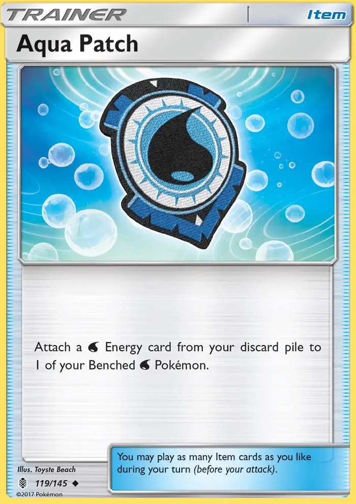 Aqua Patch Uncommon Pokemon card #119 from Guardians Rising