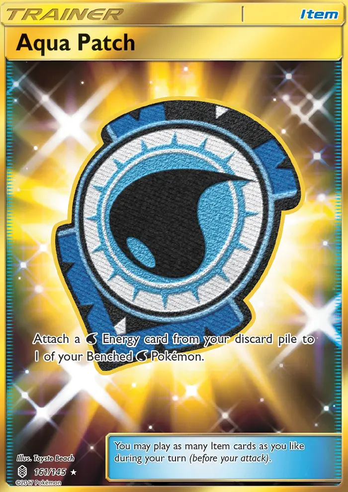 Aqua Patch Secret Rare Pokemon card #161 from Guardians Rising