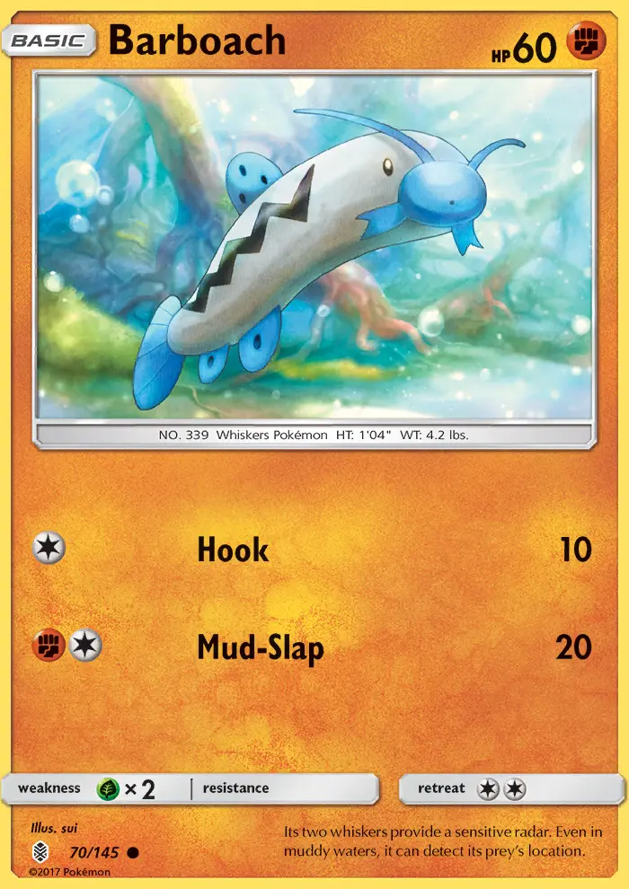 Barboach Common Pokemon card #70 from Guardians Rising