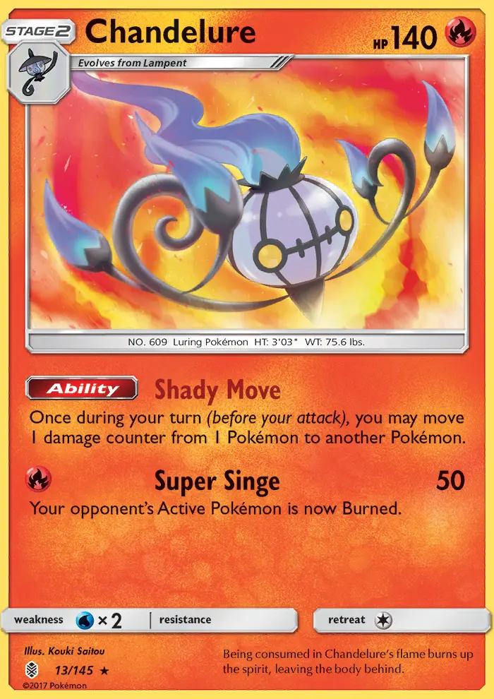 Chandelure Rare Pokemon card #13 from Guardians Rising