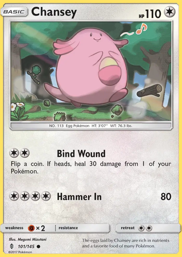 Chansey Common Pokemon card #101 from Guardians Rising