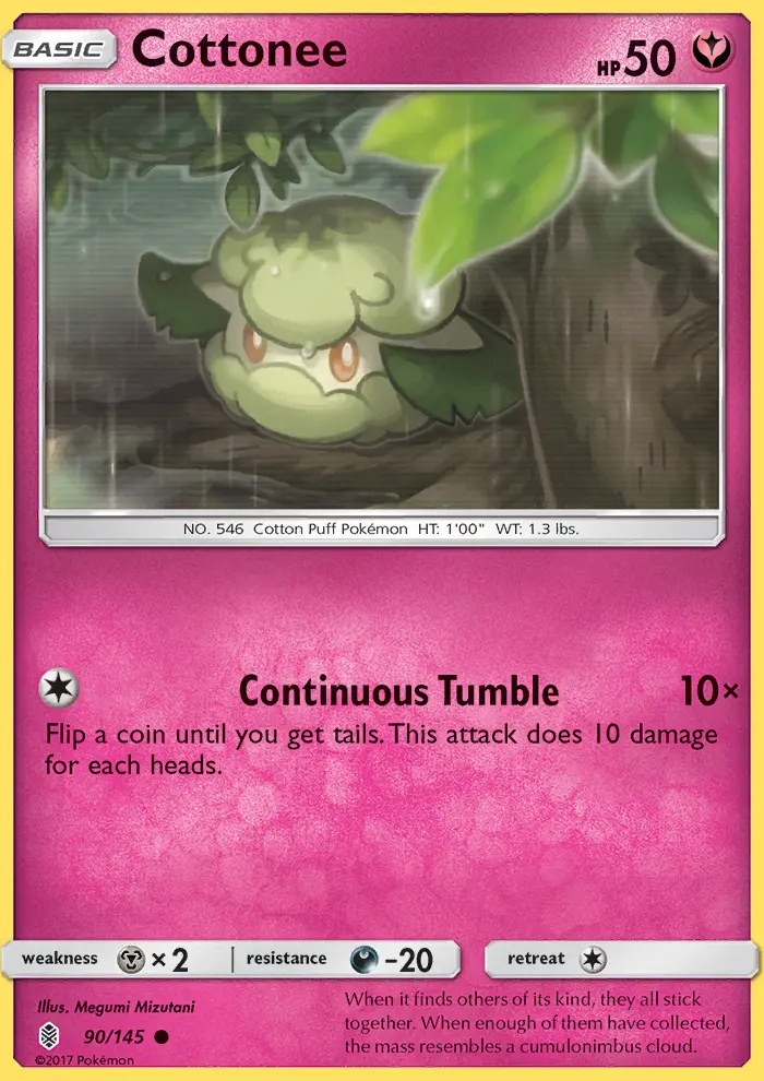Cottonee Common Pokemon card #90 from Guardians Rising