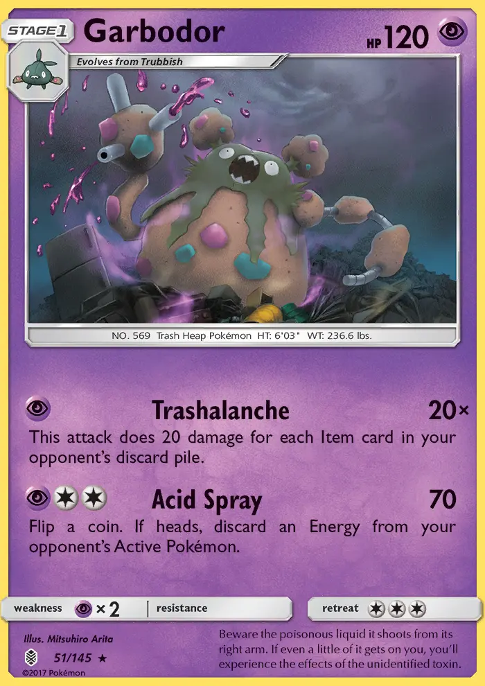Garbodor Rare Pokemon card #51 from Guardians Rising