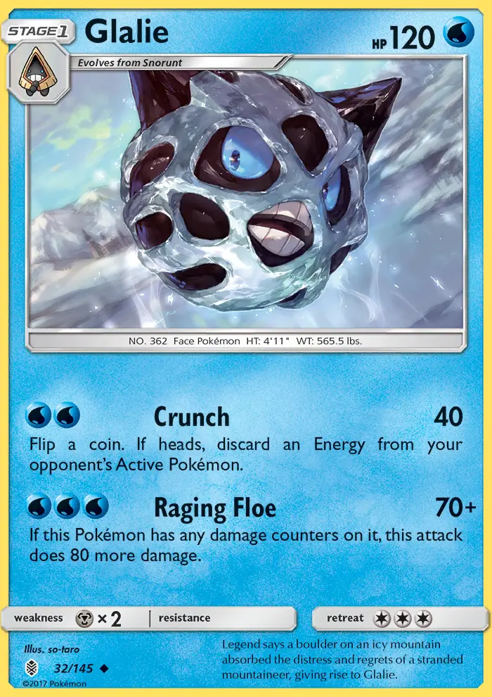 Glalie Uncommon Pokemon card #32 from Guardians Rising