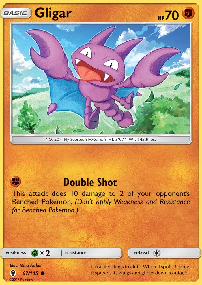 Gligar Common Pokemon card #67 from Guardians Rising