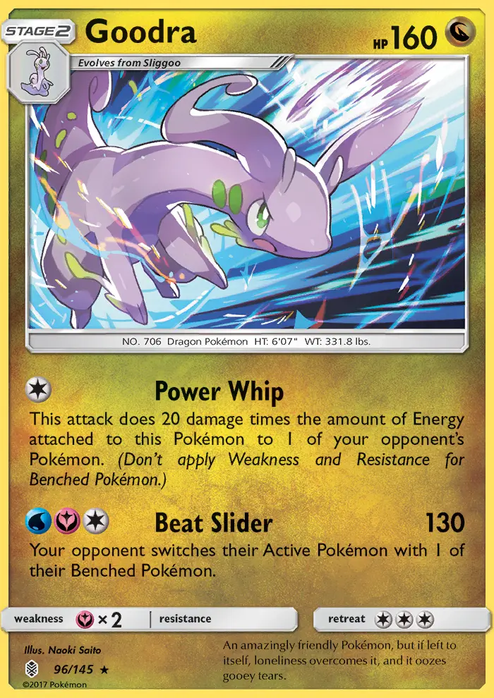 Goodra Rare Pokemon card #96 from Guardians Rising